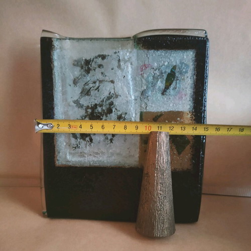 Glass artwork Greek made like new, vase or pencil holder