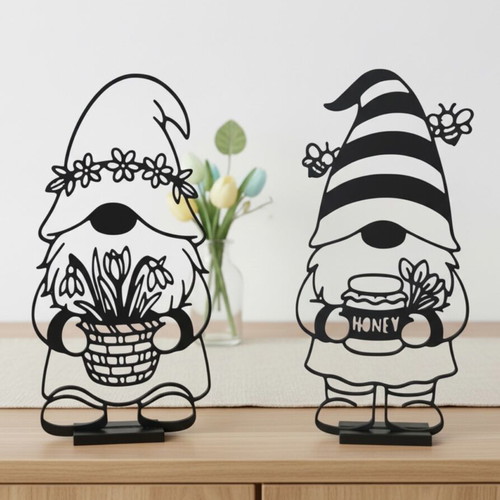 Decorative spring gnomes set of 2, new