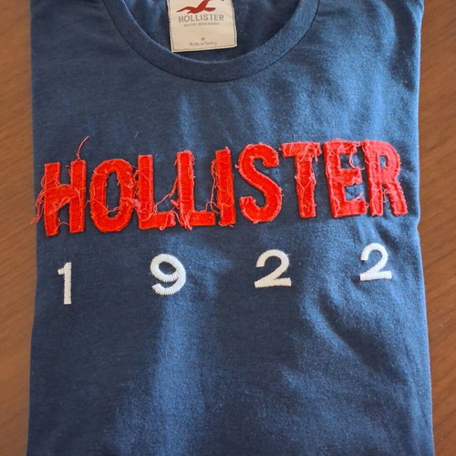 T-shirt Hollister dark blue, like new, size M, 100% cotton