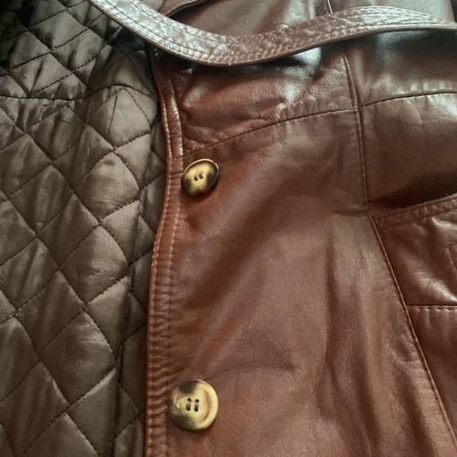 Leather coat ceramic color genuine leather, size 13/14 (S/M)
