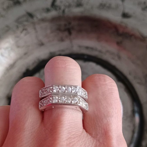 Silver ring 925 with zircon new, size 51-52