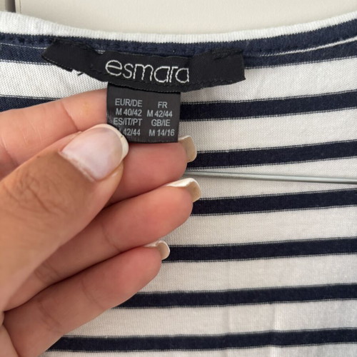 Esmara women's dress used, size M, white and blue
