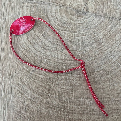 Handmade Martaki bracelet like new, white and red