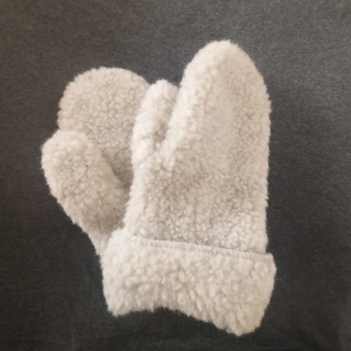 Alwero mittens new, women's light grey wool gloves