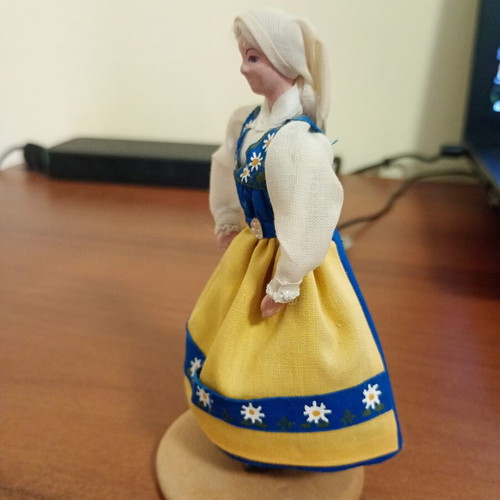 National Doll Sweden wooden, like new, handmade