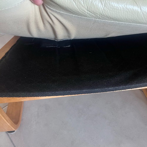 IKEA armchair used with beige leatherette cushion
