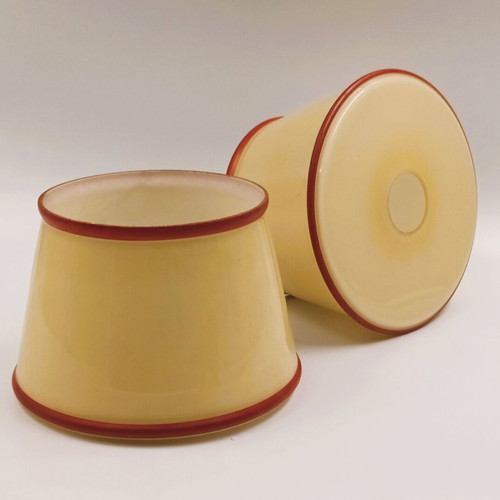 Art Deco Bauhaus lampshade set of 2 opaline glass like new