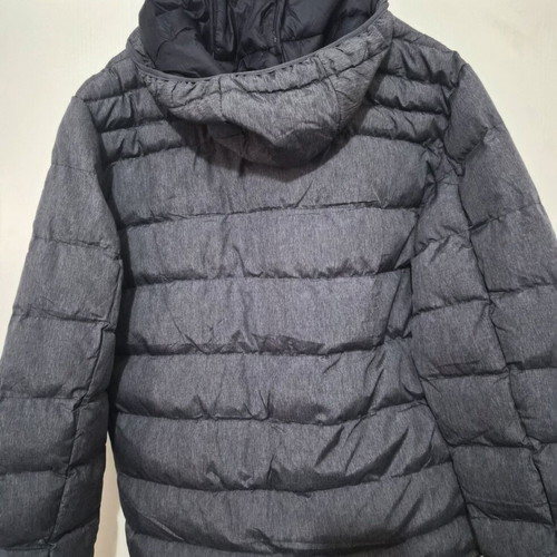 Men's quilted Biston jacket with hood new, gray blue XL