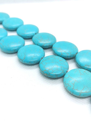 Turquoise Howlite Round Beads 26mm New, 16 Pieces