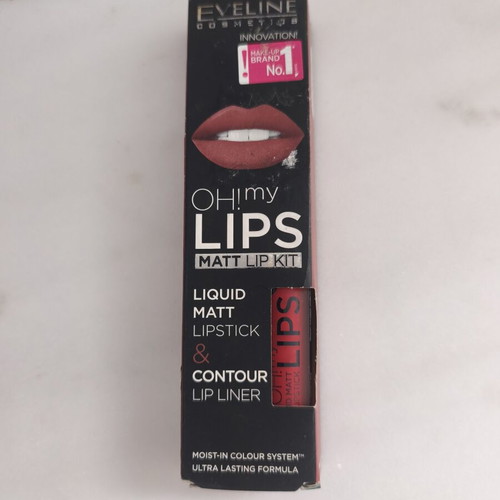 Eveline Oh! My Lips Liquid Matt Lipstick and Contour Lip Liner Flamenco Red