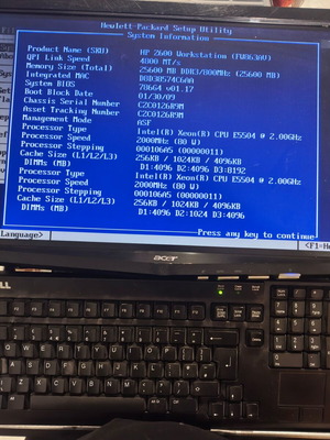 HP Z600 workstation with 2x Xeon 8-core 16 threads, 24GB RAM, 250GB SSD used