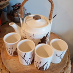 Handmade Japanese tea set like new, 23 cm teapot and 8 cups