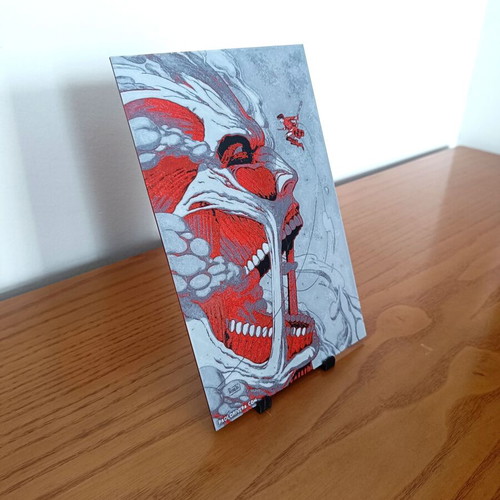 Eren vs Colossal Titan embossed poster new (20x13cm)
