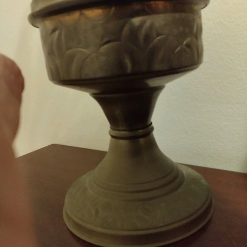 Handmade Athithinos brass lamp like new with wick