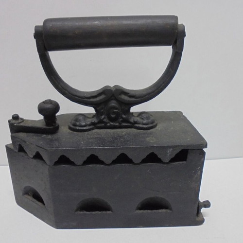 Old cast iron charcoal iron vintage collectible