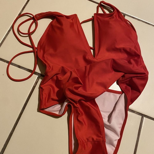 Decoro swimsuit new, red, open back with V bust