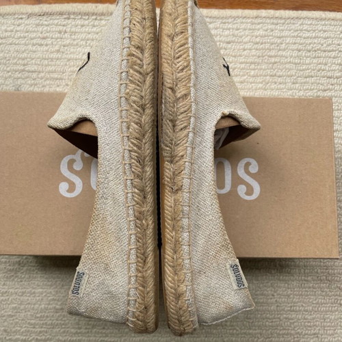 Soludos Jason Polan x Wink Smoking Slipper espadrilles used, size 37, black-beige
