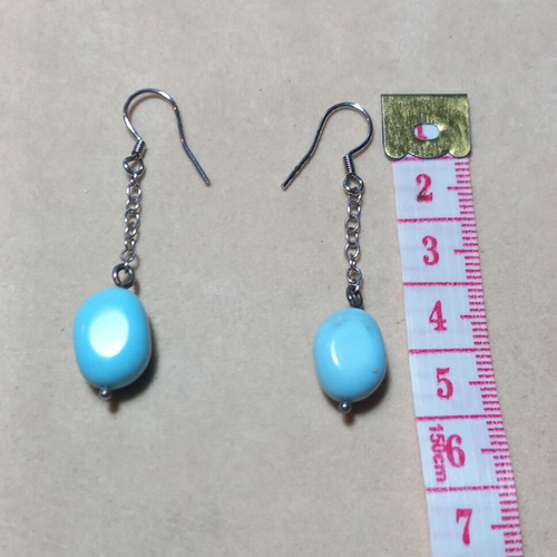 Silver Earrings with Turquoise Stones new