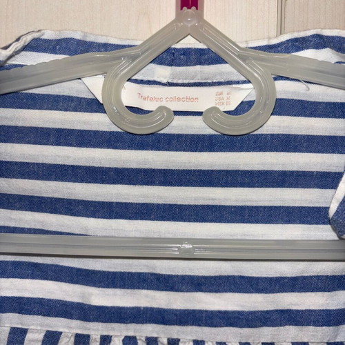 Zara shirt like new, size M, white and blue