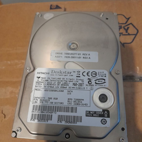 HDD hard drive 500GB 3.5" like new for desktop
