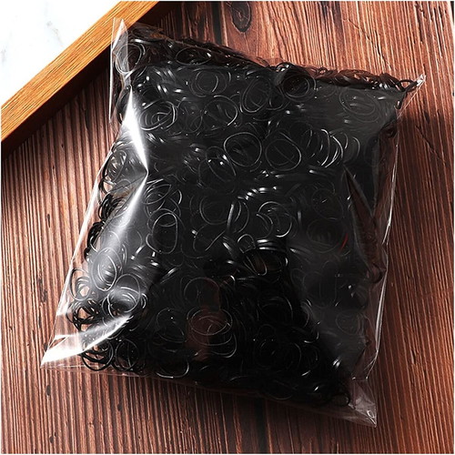 Silicone Hair Elastics Black Pack of 1000 New