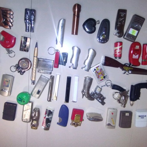 Vintage lighters used, set of 57 pieces