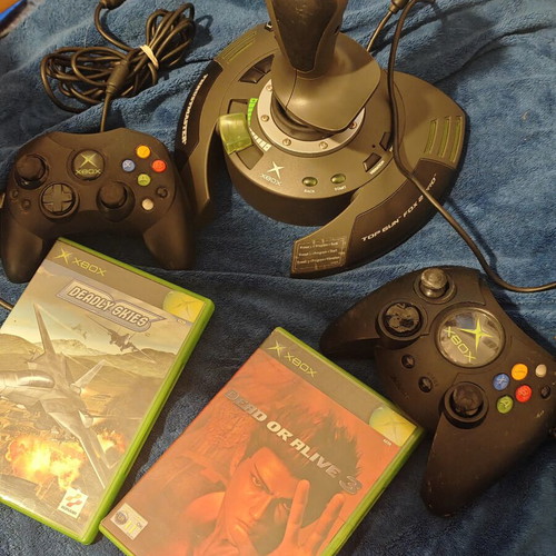 Σετ πιλότου Xbox original με μοχλό Top Gun Fox 2 Pro και 2 χειριστήρια