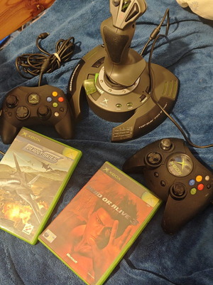 Σετ πιλότου Xbox original με μοχλό Top Gun Fox 2 Pro και 2 χειριστήρια