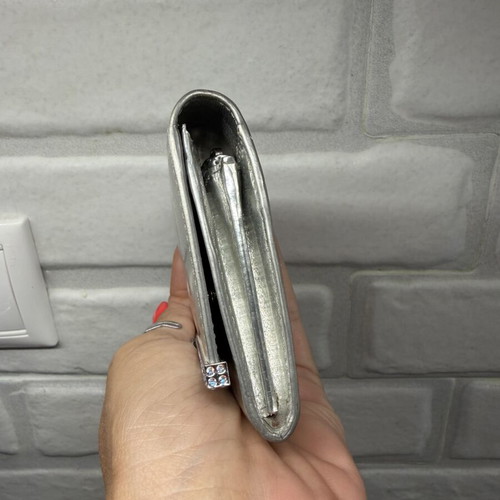 Swarovski Small Wallet, silver with crystal detailing