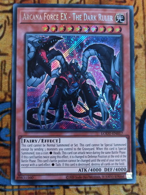 Arcana Force EX The Dark Ruler Secret Rare Effect Monster card like new