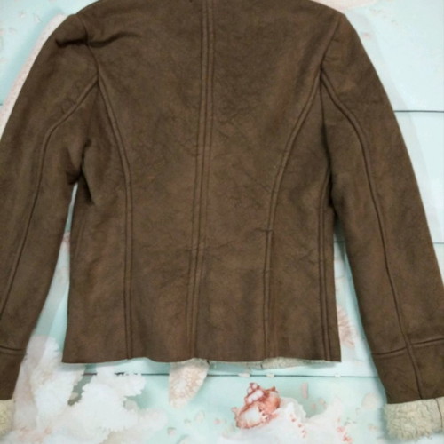 BSB suede jacket used with fur lining, size M, beige brown