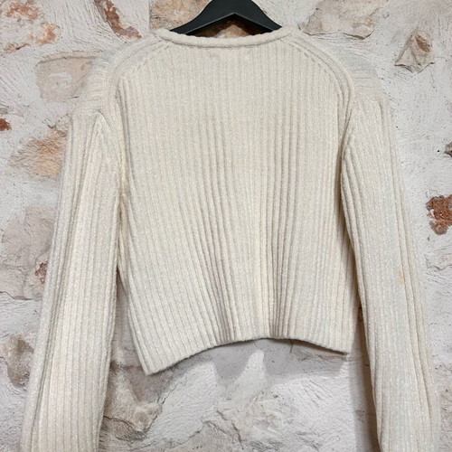 Primark Cares Cream Ribbed Knit Cropped Jumper size M like new