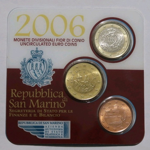 San Marino Euro Coin Sets 2005 and 2006 uncirculated