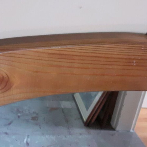 Solid wood mirror with curved wooden frame