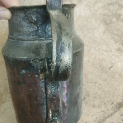 Copper jug used antique, handmade, over 100 years old