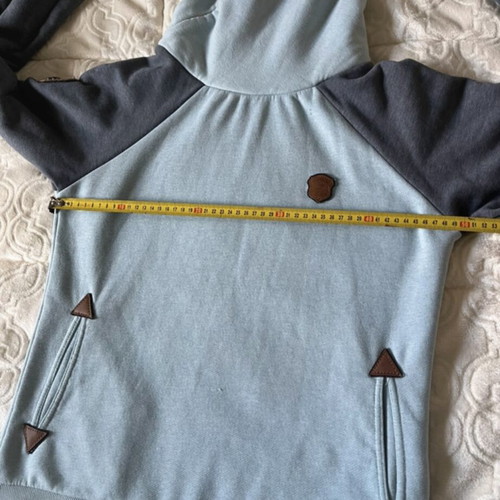 Naketano hoodie used, gray and turquoise, size L