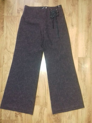 Women's pants M winter mid-season like new, wide black-purple