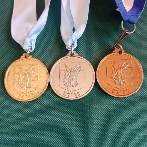 SEGAS Winner Medals Set of 3 Gold Silver Bronze, like new