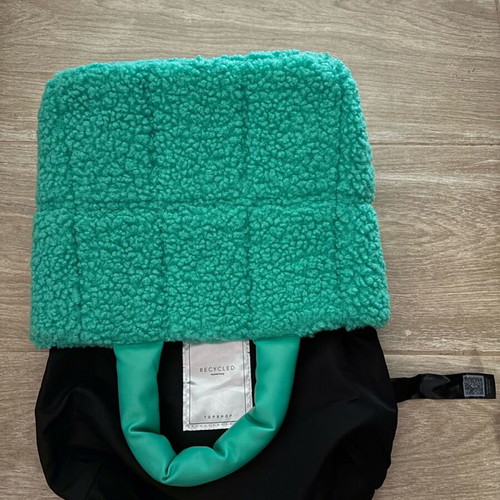 Topshop green bouclé textured handbag like new