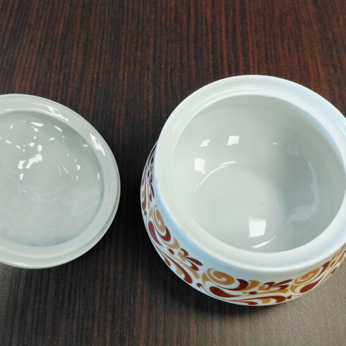 Vintage Ionian sugar bowl and bowl set used, 1970s