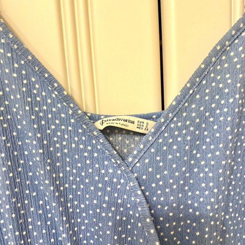 Stradivarius blue polka dot one-piece jumpsuit like new, size S