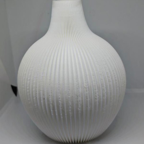 Modern white 3D printed vase like new with organic design