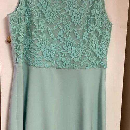 Enzzo turquoise dress with cotton lace bust, medium