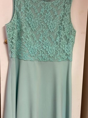 Enzzo turquoise dress with cotton lace bust, medium
