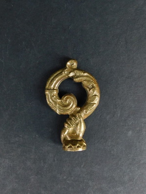 Bronze decorative handle used with embossed design