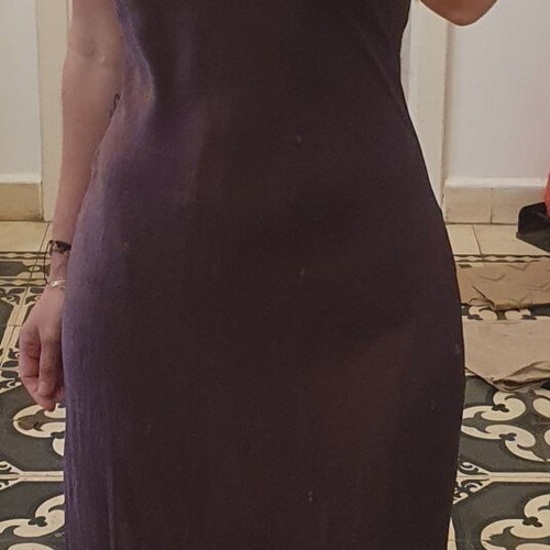 Vintage Manila Grace silk slip dress used, size S/M, purple