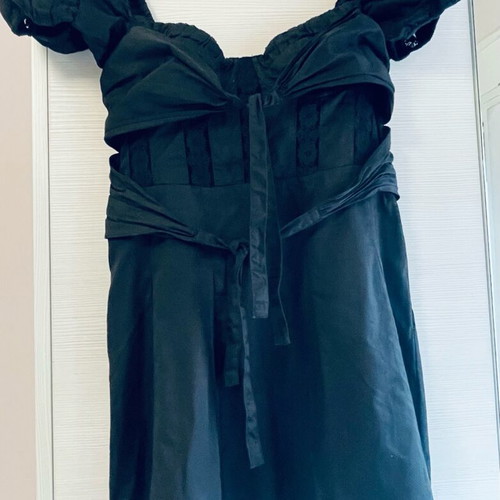 For Love & Lemons black dress with puff sleeves and lace like new