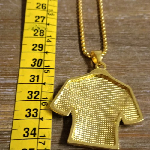 Messi Jersey Necklace Cuban Chain Gold Plated Unisex with Strass