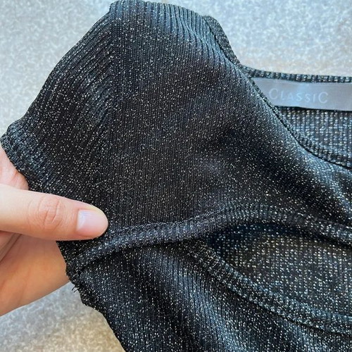 Y2K Black Sparkly Top Used, Size XS-S