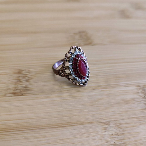 Vintage ring with red stone used